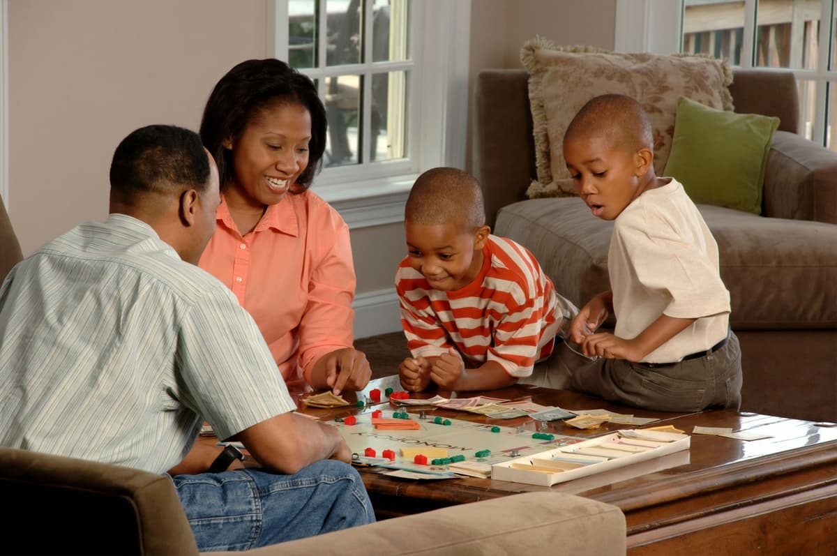 African family together at home